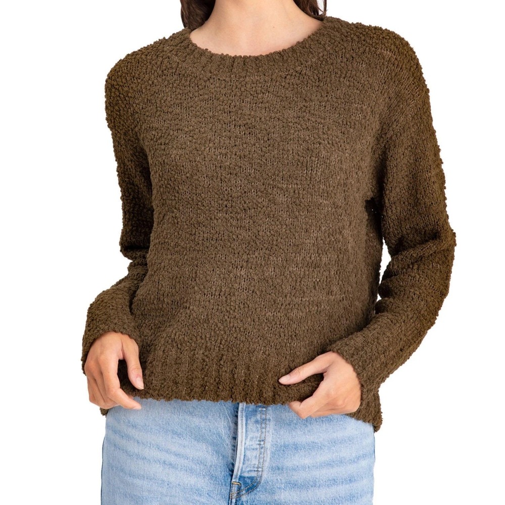Social Standard by Sanctuary Women's Sweater XL Brown Polyester Acrylic Textured